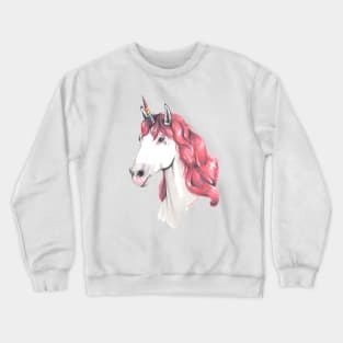 Pink hair unicorn Crewneck Sweatshirt